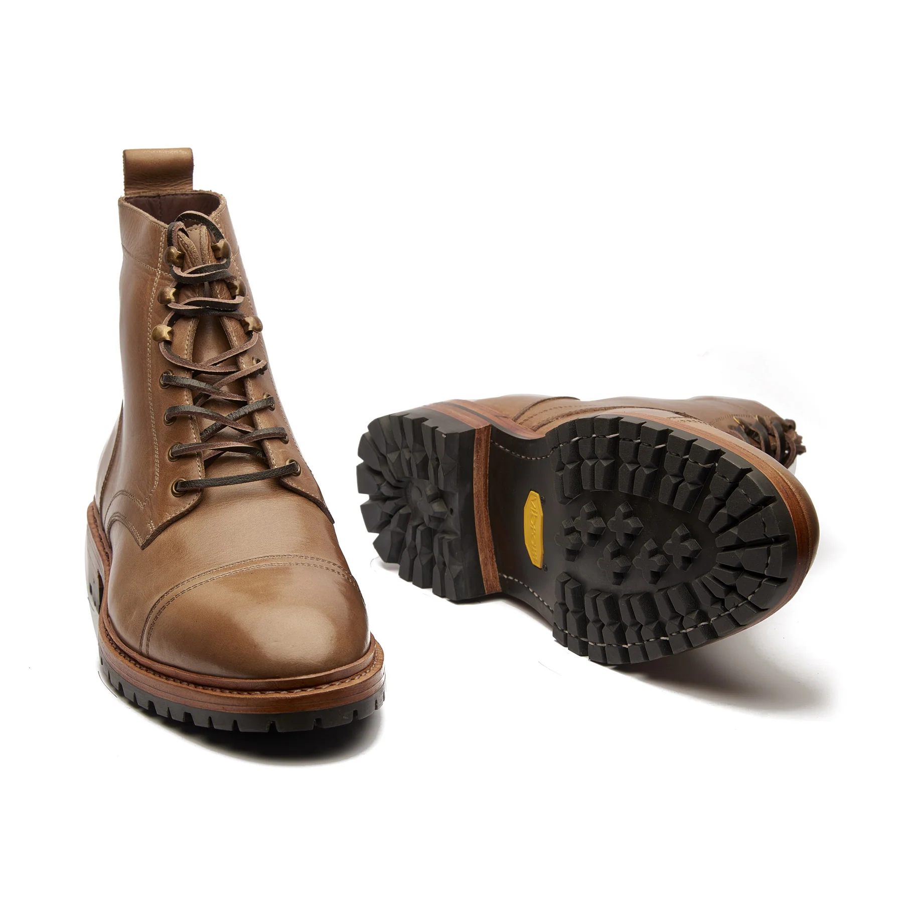 Dixon, Cap-Toe Derby Boot - Natural Chromexcel | Hand Welted Service Boots - Image 5