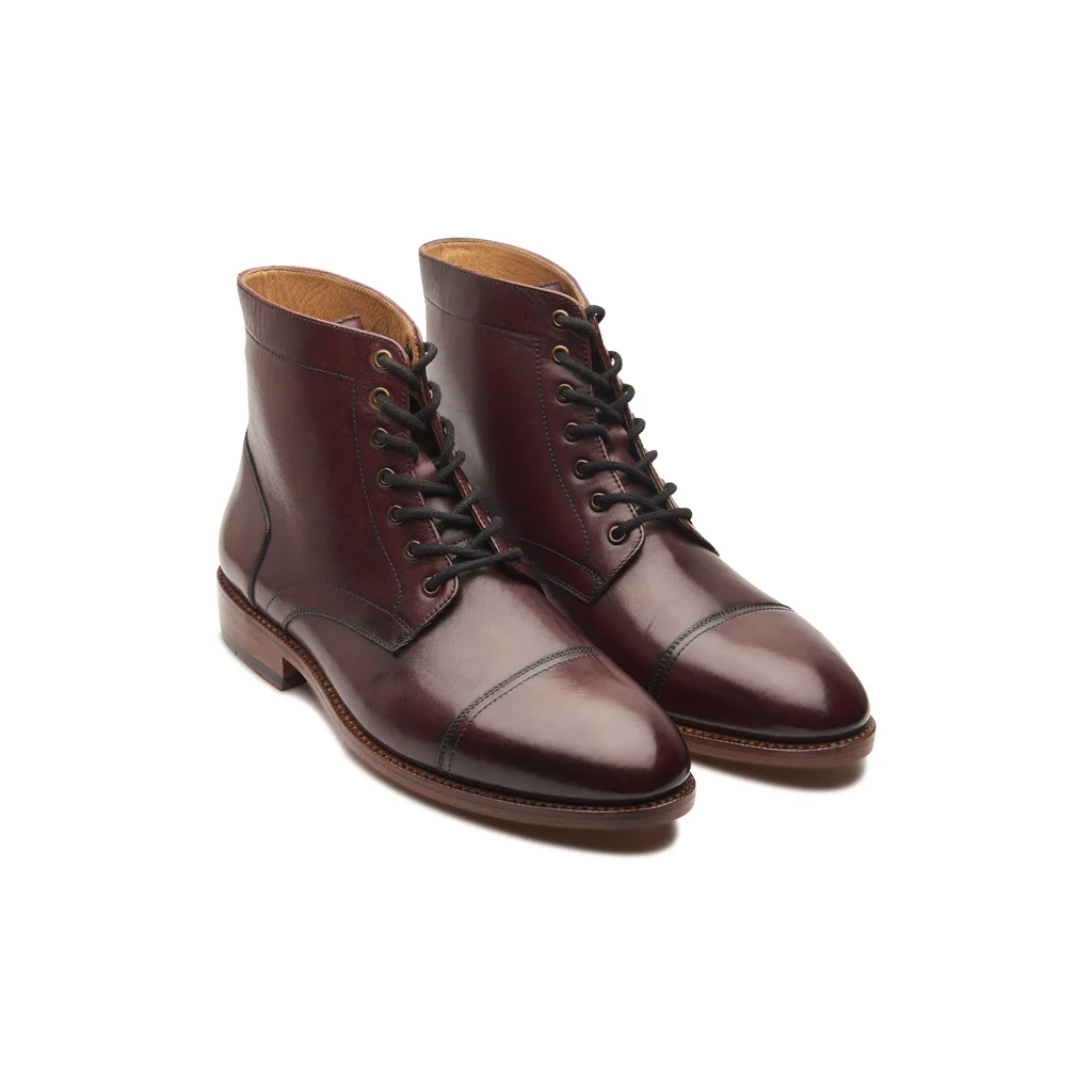 Henry, Goodyear Welted Cap toe Derby Boot - Bordeaux - Image 4