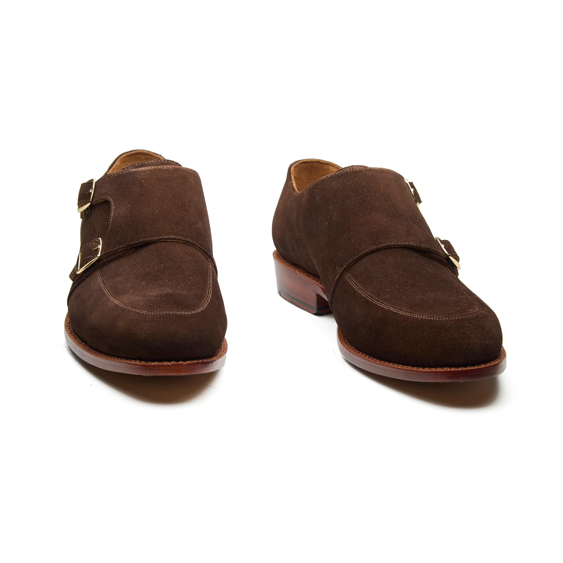 Luigi, Double Monk Strap - Brown Go Rain Suede | Summer Classics - Image 3
