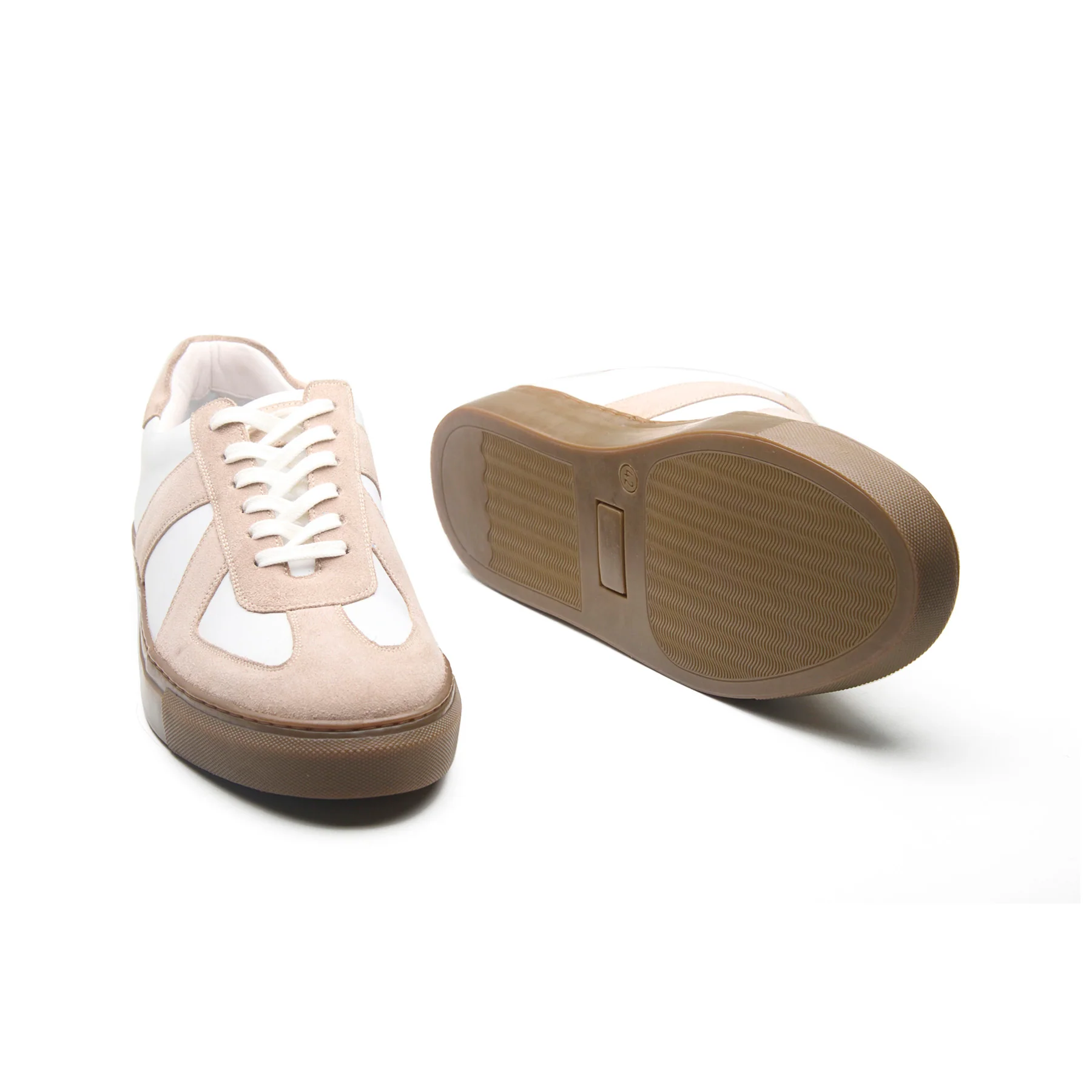 Martin Low Top, German Army Trainer - White & Beige Suede | Smart Casuals - Image 4