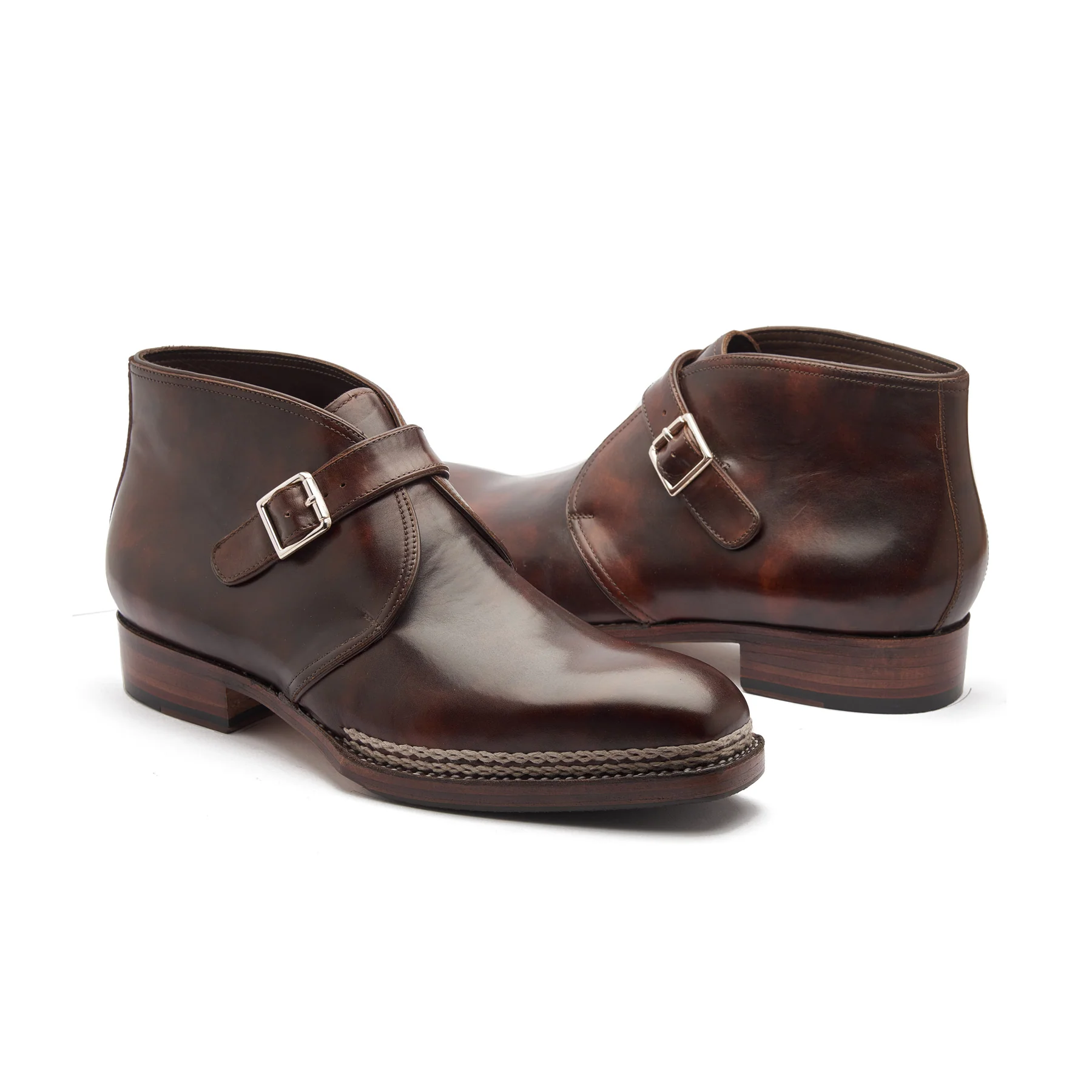 Veyron-X, Single Monk Chukka Boot - Chestnut Museum Calf | New Age - Image 5