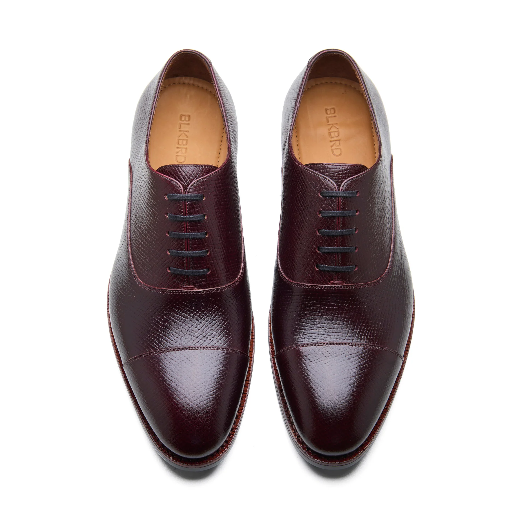 Noam, Cap-toe Oxford - Burgundy Hatch-grain | Classics Collection - Image 2