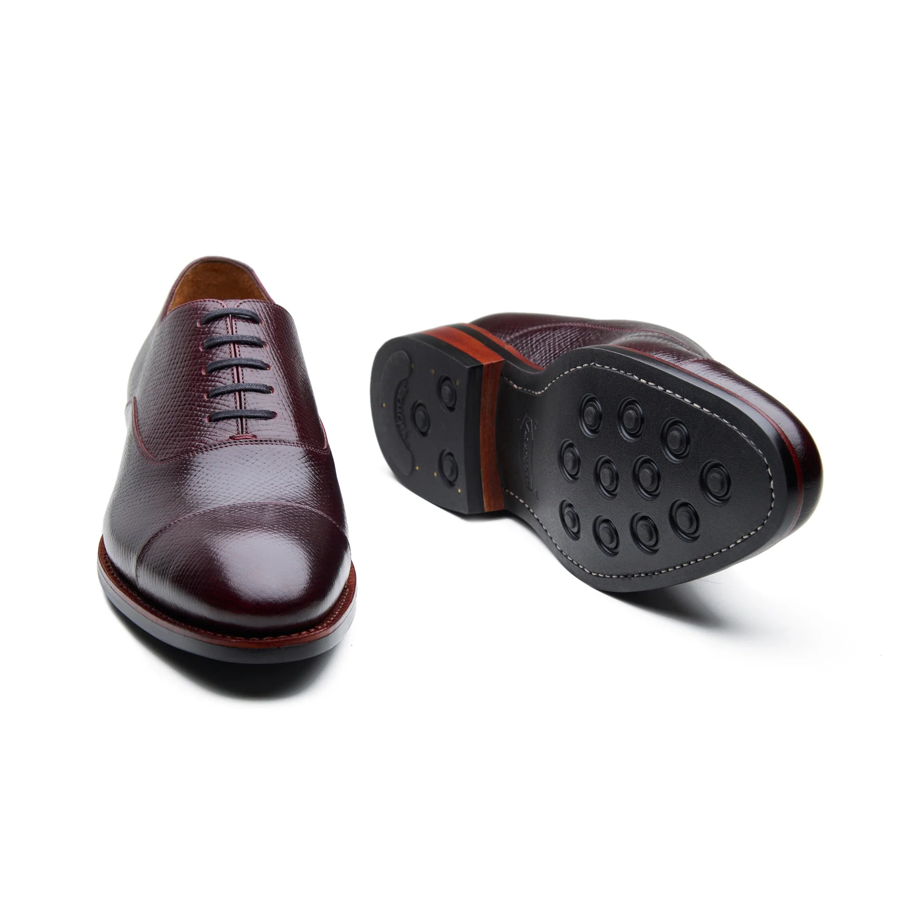 Noam, Cap-toe Oxford - Burgundy Hatch-grain | Classics Collection - Image 5