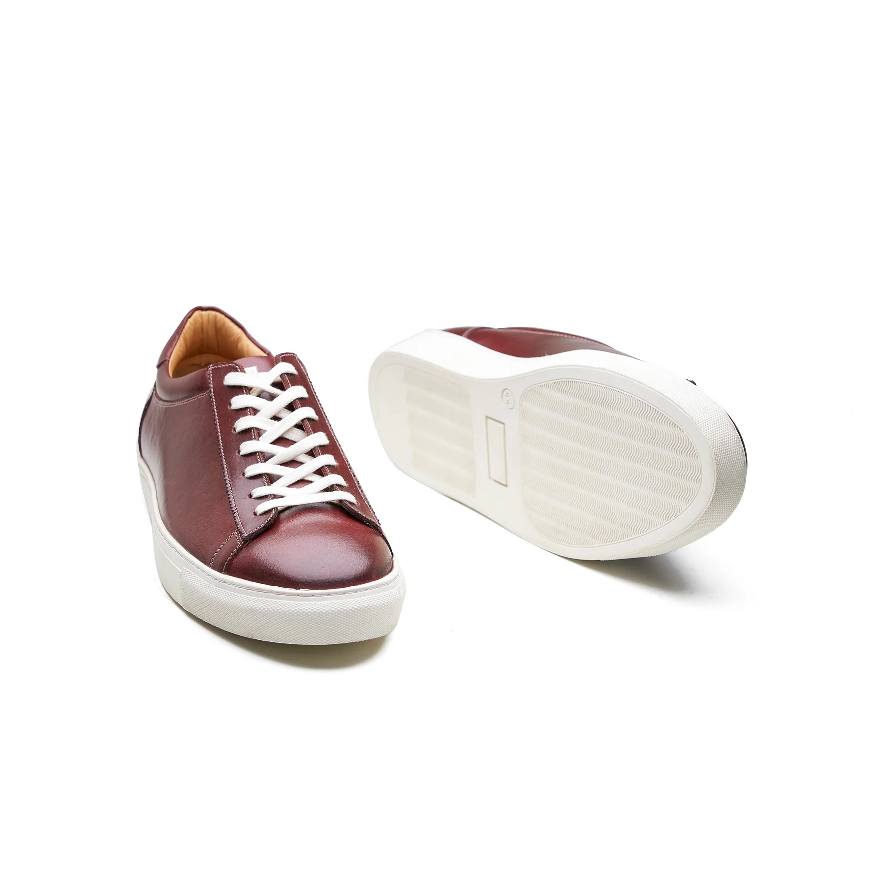 Perez, Lace-up Sneaker - Burgundy Pullup | Smart Casuals - Image 4