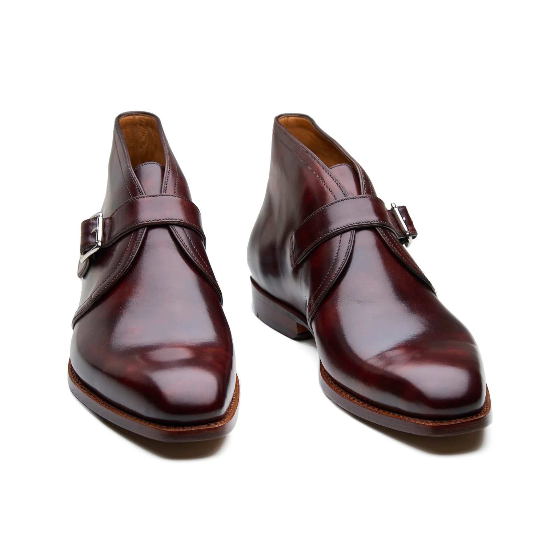 Veyron, Single Monk Chukka Boot - Chestnut Museum Calf | New Age - Image 3
